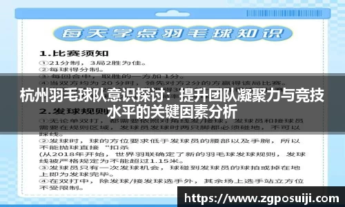 杭州羽毛球队意识探讨：提升团队凝聚力与竞技水平的关键因素分析